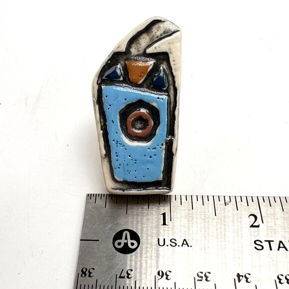 4 Coffee Cup Shaped Drawer Pulls Glazed Ceramic Art Tile Novelty Cabinet Knobs - Picture 8 of 8